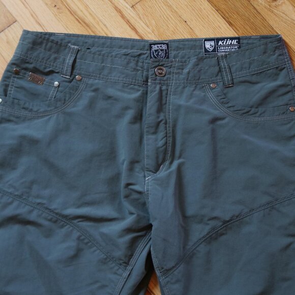 KUHL Pants Mens 36x30 Green Khaki STEALTH Convertible NYLON Hiking Outdoors - Picture 2 of 10